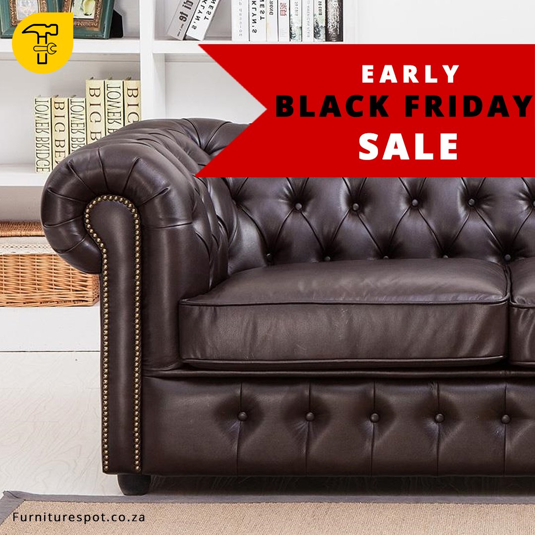 SAFurniturespot's tweet photo. Chesterfield made in UP material also known as bonded leather. Available in brown colour only. Hurry, get yours before it's too late. Offer  valid till the 26/11/18.  https://t.co/3Vj936osOB #BadBlackFridaySales #blackfridaysa #BlackFriday https://t.co/jGSexwycy6