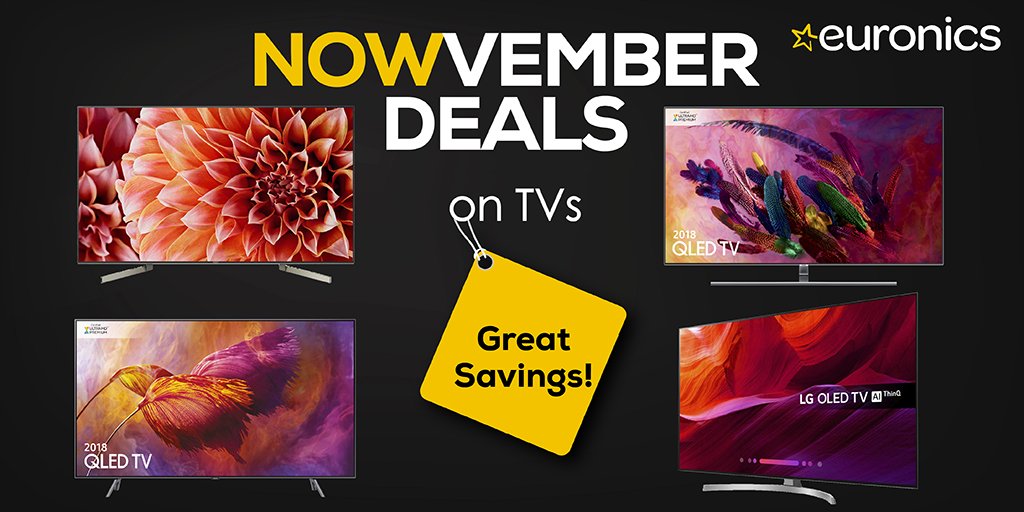 euronics_UK's tweet photo. Happy #WorldTelevisionDay! We have many great offers on a selection of Smart TVs just for the occasion such as @LGUK , @SonyUK and @SamsungTV! Shop them here > https://t.co/P3oy7pLvft #LetsMakeLifeEasy #BlackFriday #Nowvember #Euronics #ShopLocal https://t.co/H505YLQ4Fr