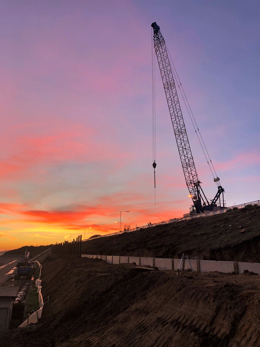 AarsleffUK's tweet photo. ‘Photo of the Week’ 📸 Yet again, we bring you more stunning photographs from our retaining structures work at Clacton, set against a backdrop of dramatic skies. Thanks to our welder Vasil Dilov for sending these in #kingpostwall #retainingstructures #groundengineering #aarsleff https://t.co/nN2Ppz2B4Y
