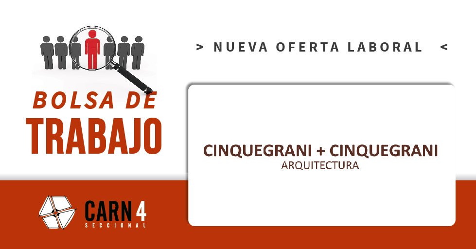 carn_4's tweet photo. #BOLSADETRABAJO | El estudio Cinquegrani + Cinquegrani de Neuquén convoca a estudiantes avanzados de arquitectura y/o arquitecas/os a integrar un equipo de trabajo para un concurso de alcance nacional. 

Más info: https://t.co/ewHTU4Dsqw

#Arquitectura #Arquitectos #Arquitectas https://t.co/jG8Qq8EgbT