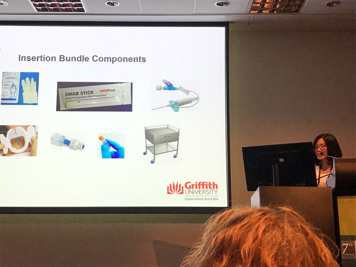 GraceXu_NP's tweet photo. An oral presentation ‘Can peripheral intravenous catheter bundles reduce blood stream infections? A systematic review’ was presented at #ACIPC18 conference. Thank you Dr Gillian Ray-Barruel #graybarruel and AVATAR #AVATAR_grp for mentoring and encouraging me! https://t.co/O4dCdviFhX