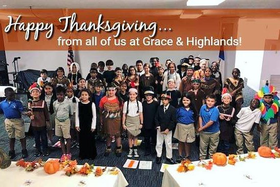 HCAFL's tweet photo. "Give thanks to the Lord for He is good; His faithful love endures forever!" (Psalm 107:1) 🦃🦃🦃 Happy Thanksgiving ... from our adorable 2nd graders & all of us at Grace & Highlands!
#givethankstotheLord
#wearehighlands
#gbcfl https://t.co/r1hSLQRAQl