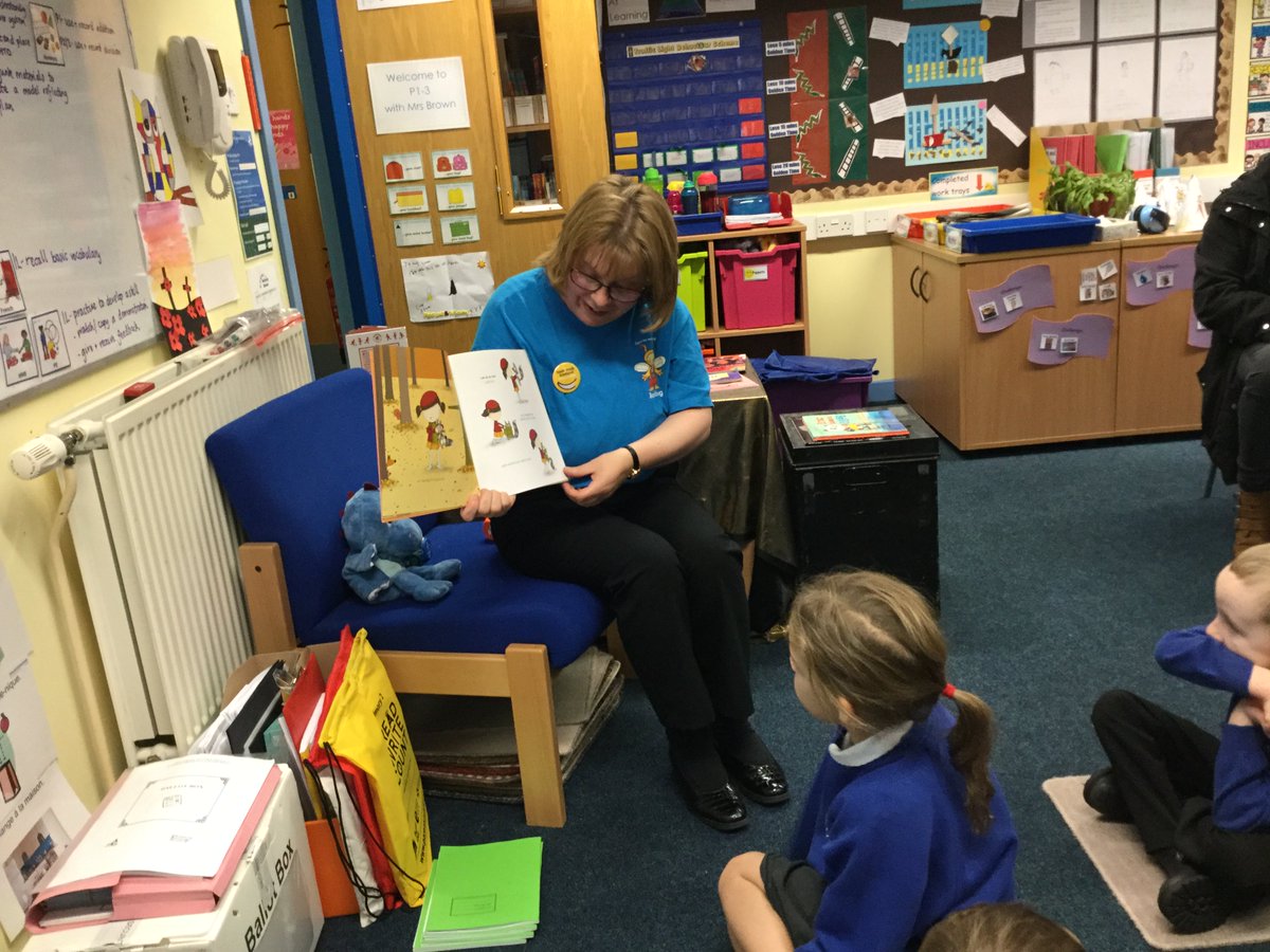AberlemnoPS's tweet image. P1-3 hosted a Literacy event with parents this morning.  We shared learning linked to SBT books.  We even had a special visitor to gift us our bags of treats!  #BookWeekScotland #Forfarlibrary