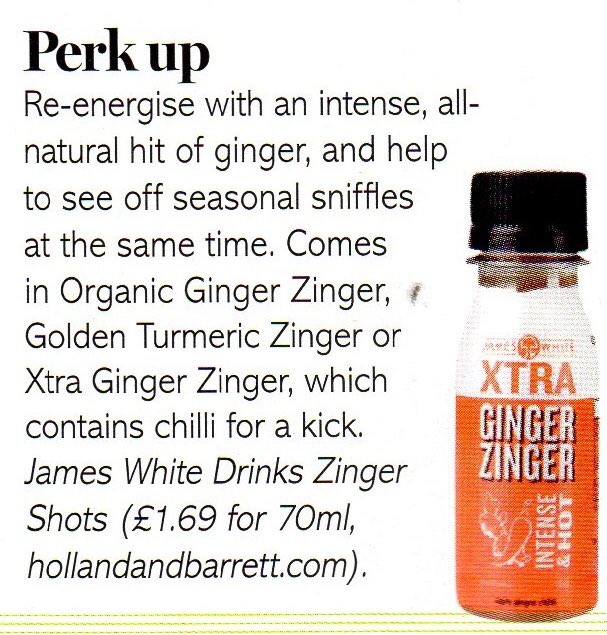 ZingerShots's tweet photo. Perk up for winter - nice review in the latest issue of Healthy mag #hollandandbarrett #zingershots #pickmeup #energyshots #ginger #turmeric #shots #healthshots #organic #drinks #healthydrinks #3pmzing #zingers #wakeup https://t.co/JJcxlxLyRw