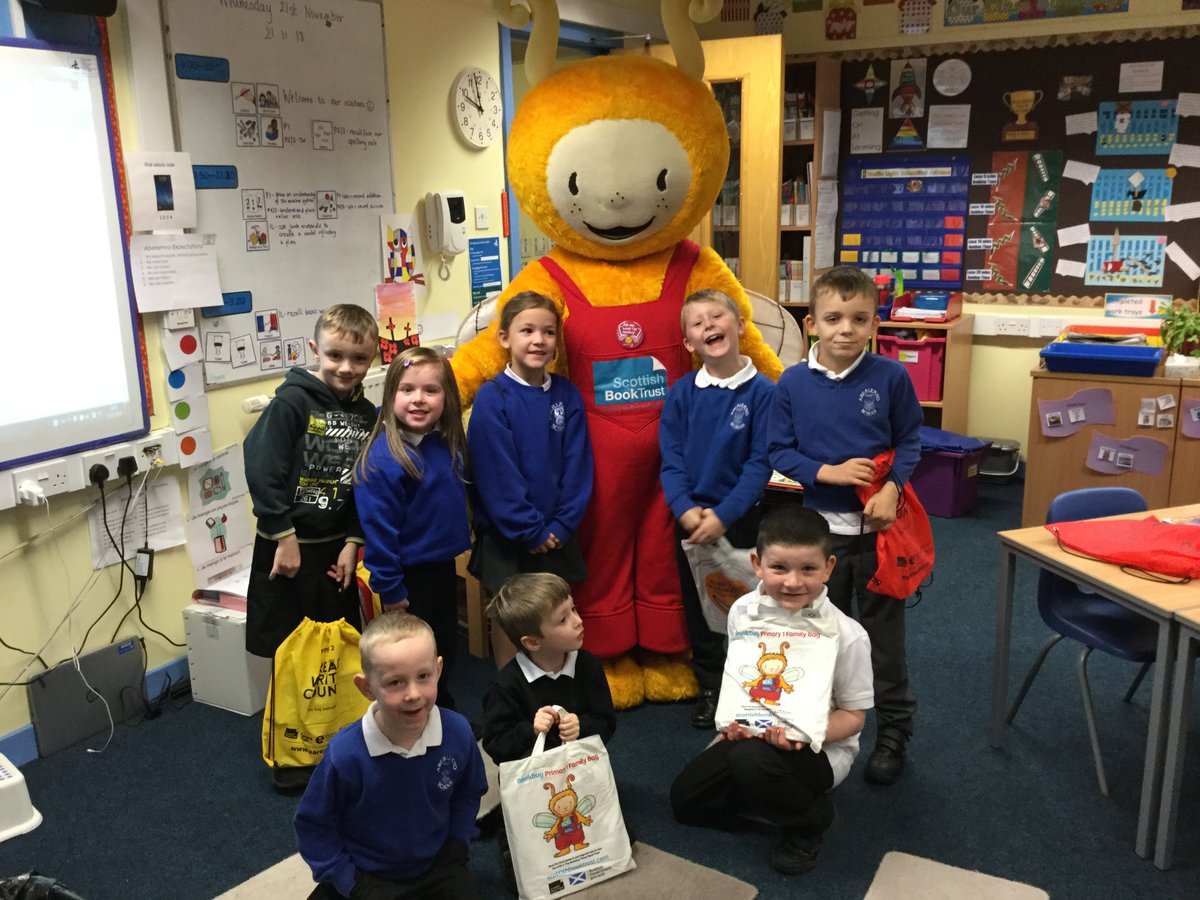 AberlemnoPS's tweet image. P1-3 hosted a Literacy event with parents this morning.  We shared learning linked to SBT books.  We even had a special visitor to gift us our bags of treats!  #BookWeekScotland #Forfarlibrary