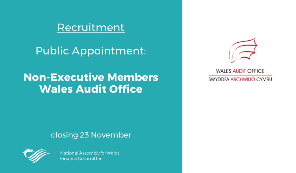 A reminder that the deadline for applications for the two positions as non-executive board member of the <a href="/WalesAudit/">Audit Wales / Archwilio Cymru</a> closes on Friday.

Details of the appointments: ow.ly/mry430mHvsD