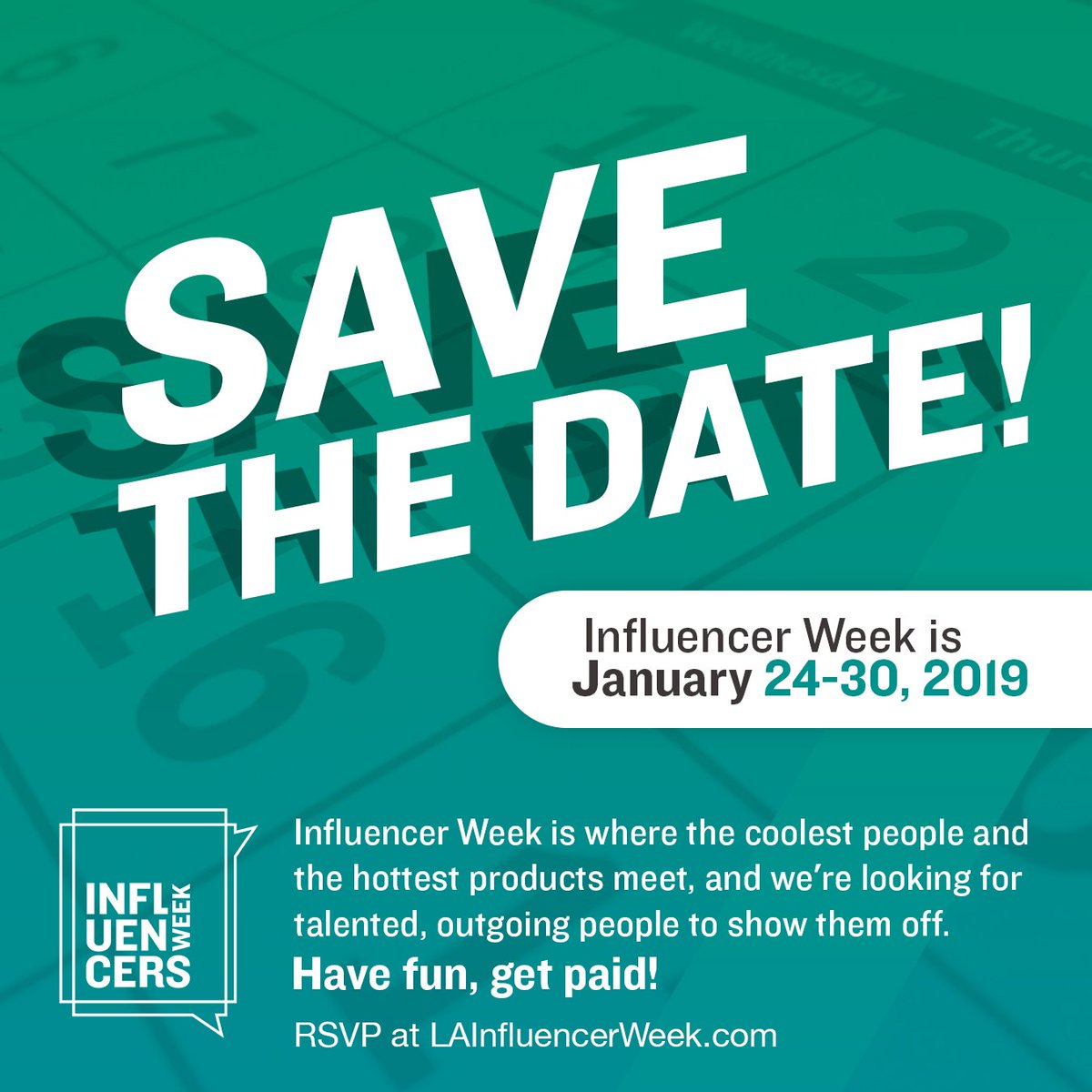 LaInfluencer's tweet photo. Influencer week is a trade show for social media influencers. We need a crew of talented staff to man product booths &amp; show off new luxury products to SMM stars. If you have experience in sales or modeling, we want to hear from you!

https://t.co/rtawsjn4iT

#LAInfluencerWeek https://t.co/qoERrd4HSV