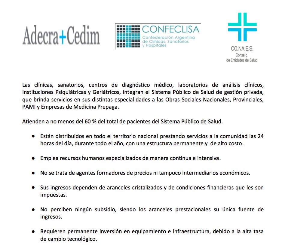 CONAES_ARG's tweet photo. ⚠️Declaración  de CONAES,  Adecra + Cedim y Confeclisa: “Es imposible sostener el funcionamiento de las instituciones en el contexto económico actual, no pudiendo garantizar la continuidad de las prestaciones”. https://t.co/dTBb4qFl4W https://t.co/uNpLb8RM4w
