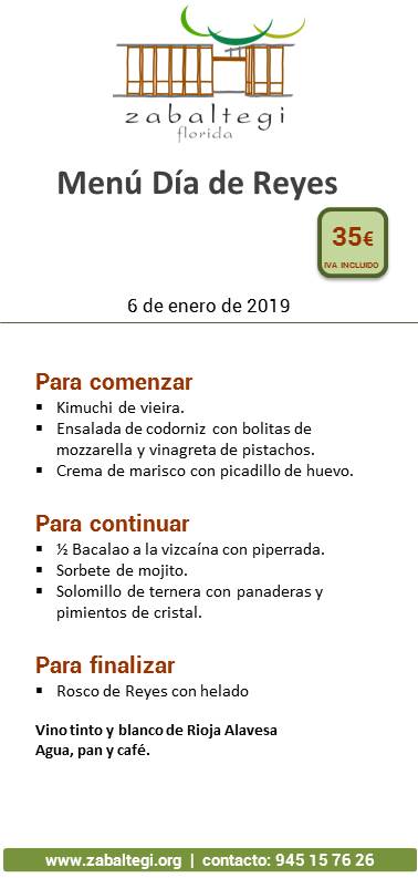 FloridaZabalteg's tweet photo. Menú del día de Reyes https://t.co/XCtgittLDU