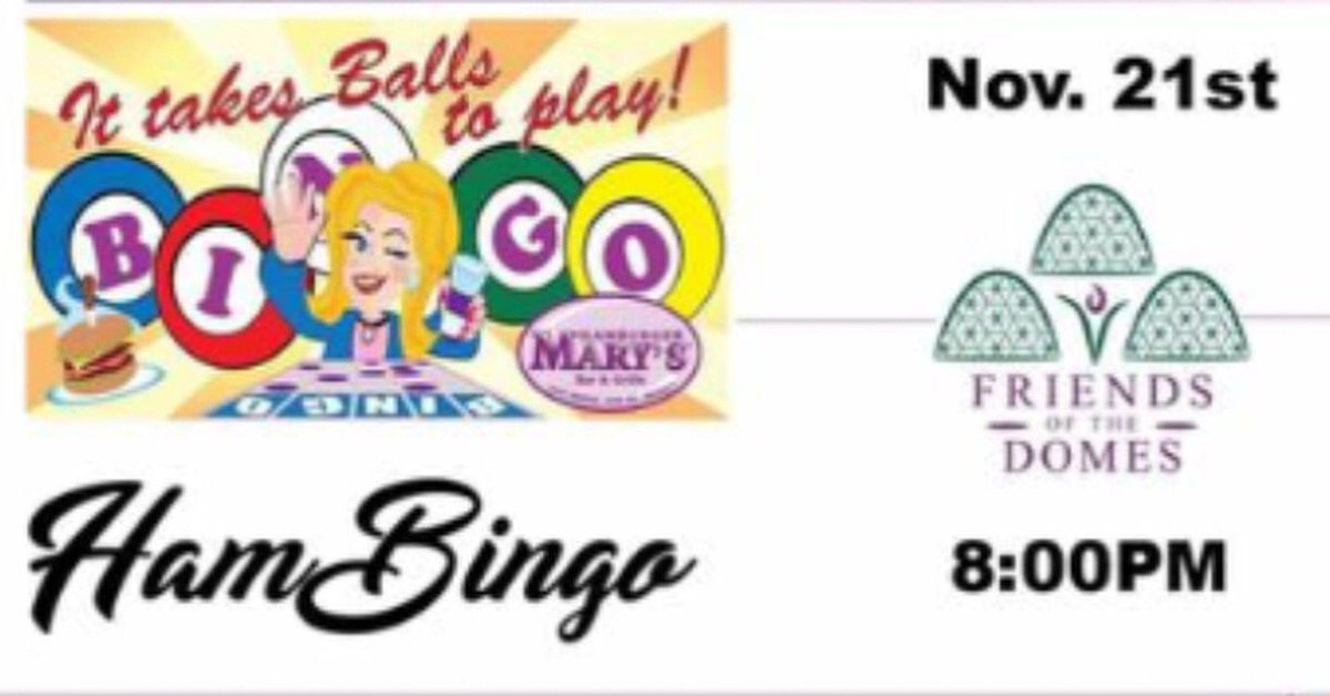 TONIGHT!!! Let’s play some Hambingo in support of the Friends of the Domes, starts at 8 PM @marysmke 
#mke #milwaukee #mitchellparkconservatory #hambingo #mitchellparkdomes #milwaukeedomes #bingo #prethanksgiving #funwithfriends