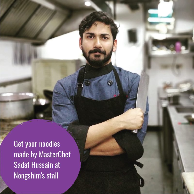 MasterChef Sadaf Hassain cooks up a storm behind the stall of Nongshim at the 6th edition of <a href="/veeba_in/">Veeba</a> presents Asian Hawkers Market. Catch up give the noodles a twist. Join us from the 23rd to the 25th of November at Select CityWalk.