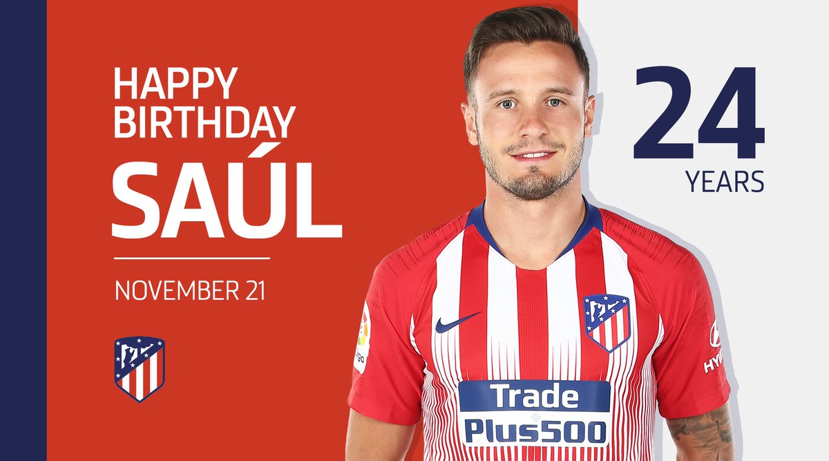 atletienglish's tweet photo. 🎉🎂 Today is @saulniguez's birthday!
🎁 We wish you the best! 🔴⚪️🔴
#AúpaAtleti https://t.co/1JlC2xha1x