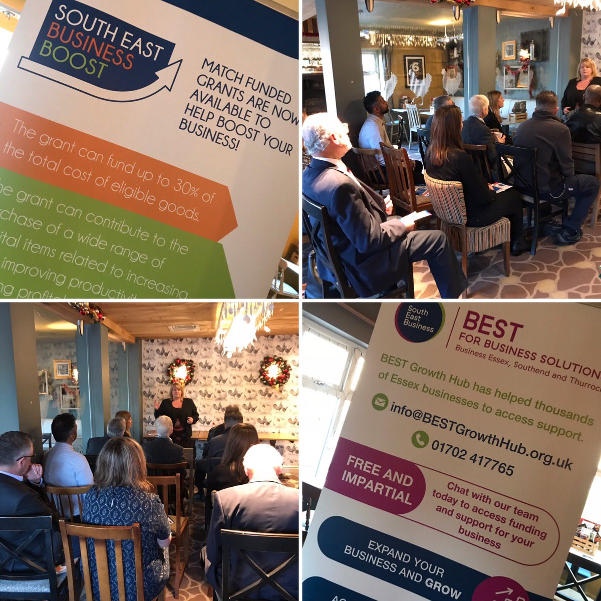 iamemilyuk's tweet photo. Our guest speakers @BESTGrowthHub BEST are telling us all about funding that’s available to local businesses this morning at #fsbconnect Southend. Join us at our next meeting on Wednesday 16th January where we’ll be kicking off 2019 with a bang! https://t.co/albjUMZFo8