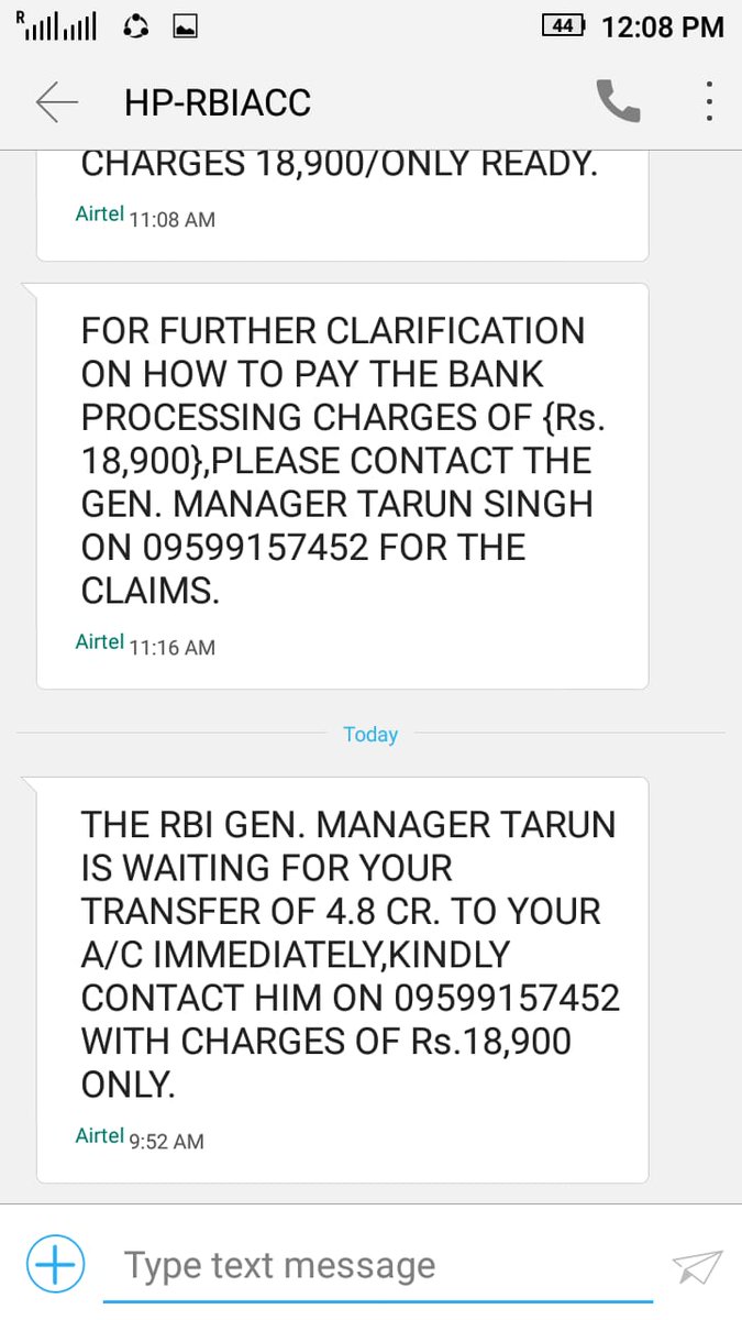 DpkaJessie's tweet photo. Kindly check this @RBI 
Someone named Tarun contacted my neighbor this morning with the following details as RBI GM Delhi.. https://t.co/4SrLoY1AMo