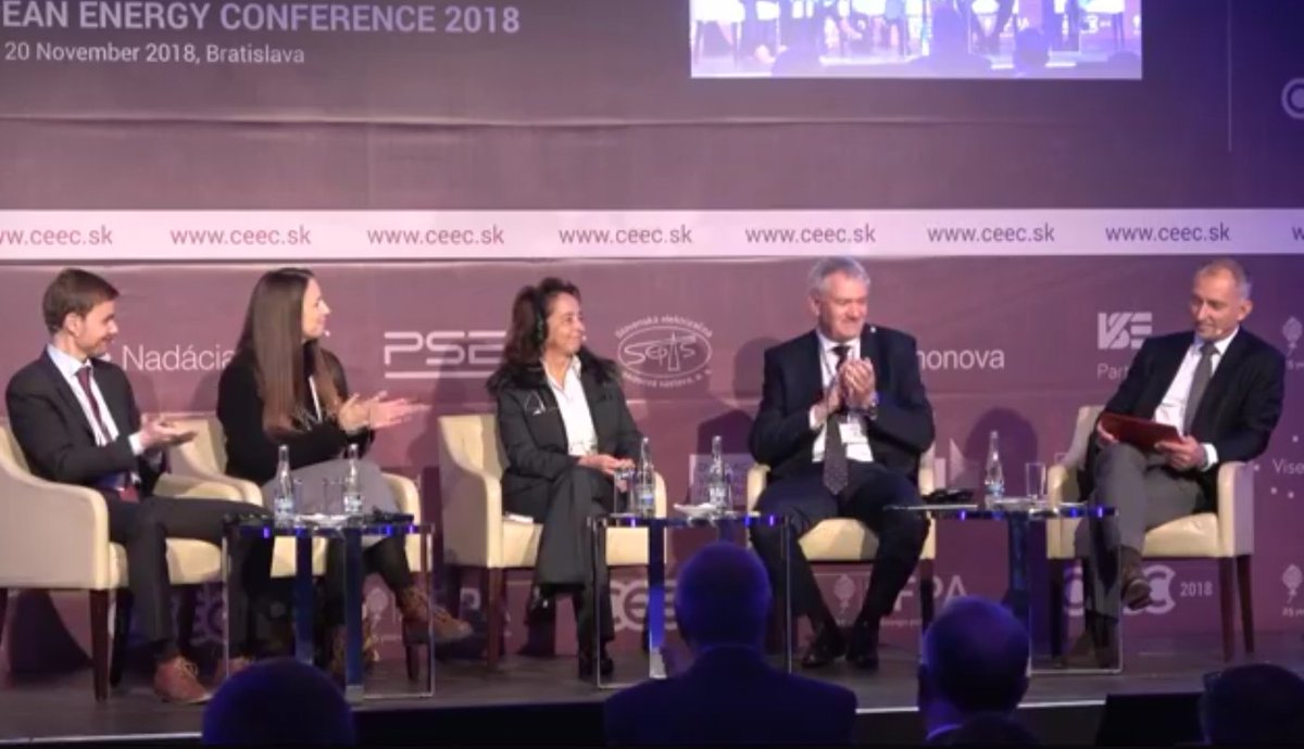EFIEES's tweet photo. Our Secretary General V.Plainemaison presented yesterday at the #CEEC18 in Bratislava the key points of the #CleanEnergyEU regarding #EnergyEfficiency in buildings, stressing the importance of optimising primary energy consumption by making use of #district approach & EE services https://t.co/vZZIkDqFxH