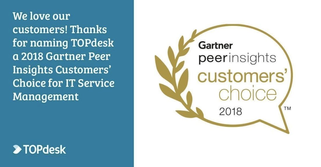 ITSoftware_'s tweet image. Thanks to our amazing customers, TOPdesk is named a 2018 Gartner Peer Insights Customers’ Choice for IT Service Management. Read why they rate us a 4,7/5: 

gartner.com/reviews/market…