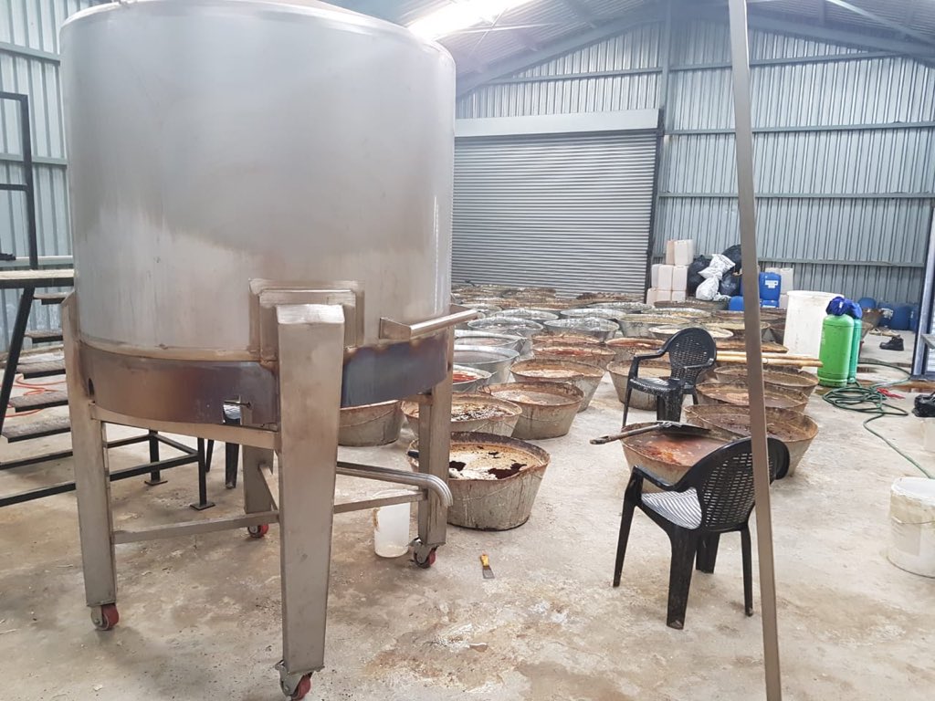 SAPoliceService's tweet photo. #sapsHQ Breaking: Major #DrugLabBust at a smallholding in Randfontein. Provincial Organised Crime Unit &amp; Narcotics Unit this am executed a search warrant at the premises. Drug manufacturing equipment, chemicals &amp; drugs recovered. 3 Arrested. ME https://t.co/i5kkeYWzsG