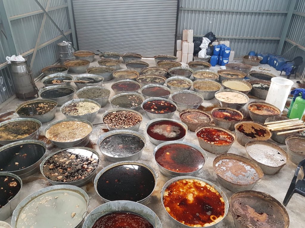 SAPoliceService's tweet photo. #sapsHQ Breaking: Major #DrugLabBust at a smallholding in Randfontein. Provincial Organised Crime Unit &amp; Narcotics Unit this am executed a search warrant at the premises. Drug manufacturing equipment, chemicals &amp; drugs recovered. 3 Arrested. ME https://t.co/i5kkeYWzsG