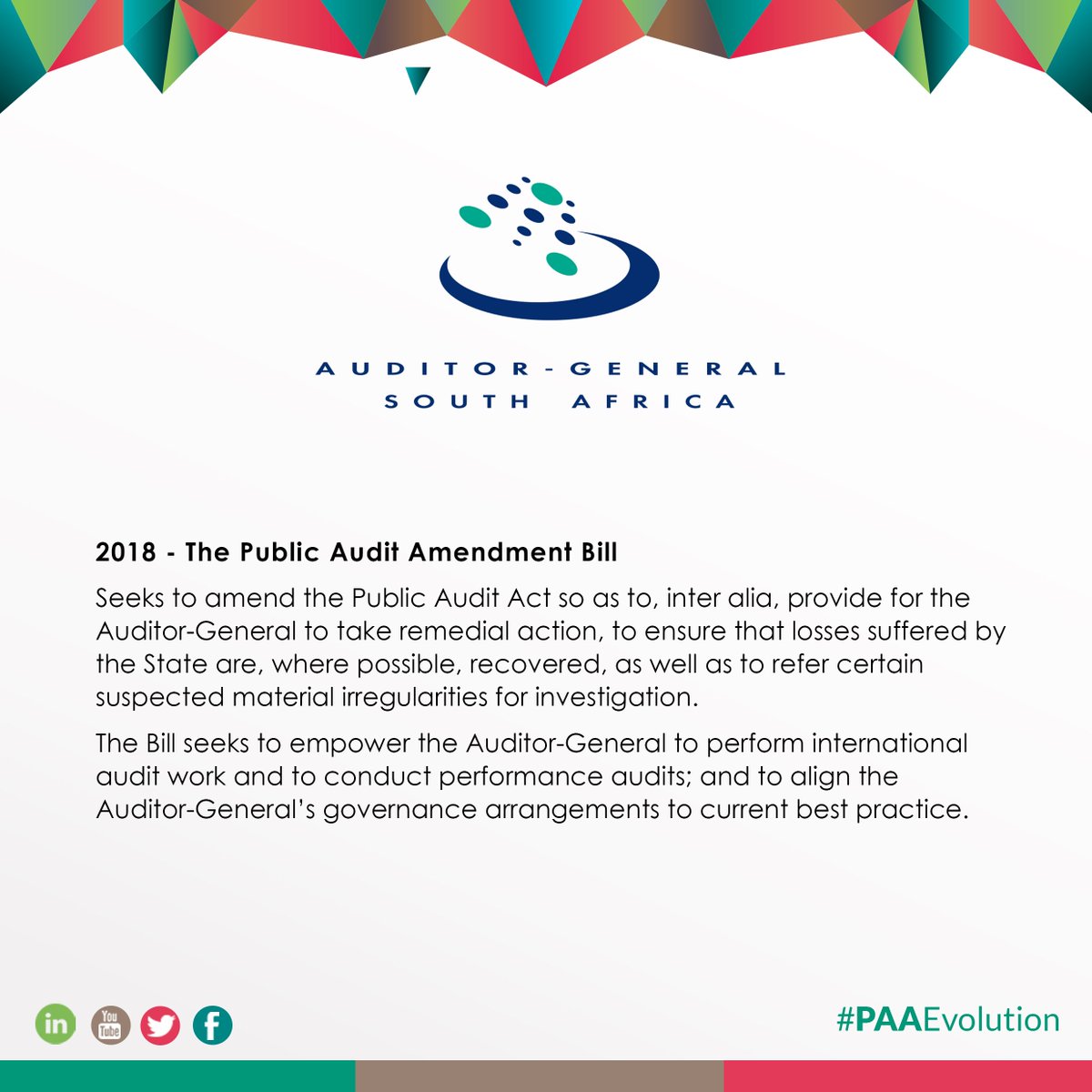AuditorGen_SA's tweet photo. The rationale behind amending the Public Audit Act. #AGReport #PAAEvolution #AGPowers https://t.co/9OkqEksy9H