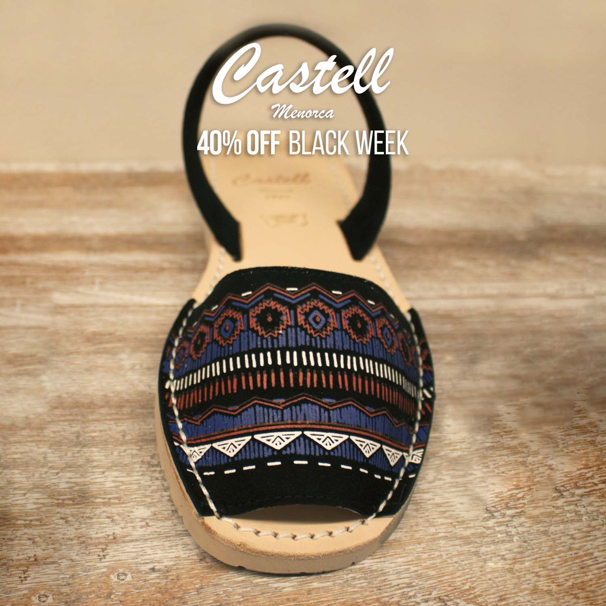 ¿Eres un apasionado de las #abarcas Made in Menorca? ¡Consigue las tuyas esta #BlackWeek con un 40% DTO.! Para ella, para él y para los más pequeños de la casa. 🖤 Usa el CUPÓN DE DESCUENTO al realizar tu compra: 👉 40CASB 👈
⚫ castellmenorca.com