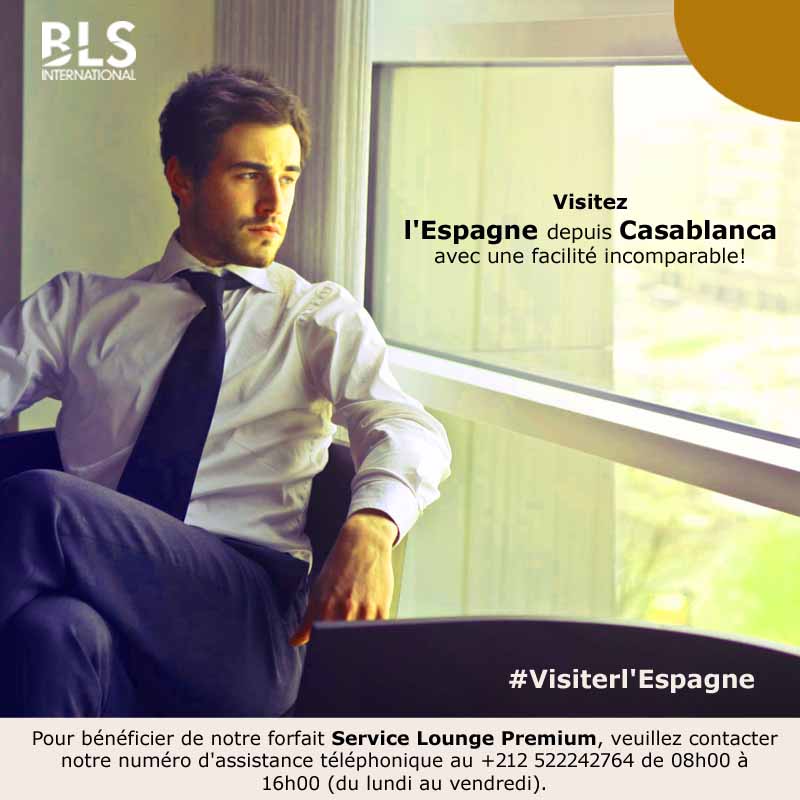 BLS_Maroc's tweet photo. Visitez #lEspagne depuis #Casablanca avec une facilité incomparable
Pour bénéficier de notre forfait Service Lounge Premium, veuillez contacter notre numéro d'assistance téléphonique au +212 522242764 de 08h00 à 16h00 (du lundi au vendredi).  #Morocco @MAECgob @SpainMFA https://t.co/X7SPZj17BF