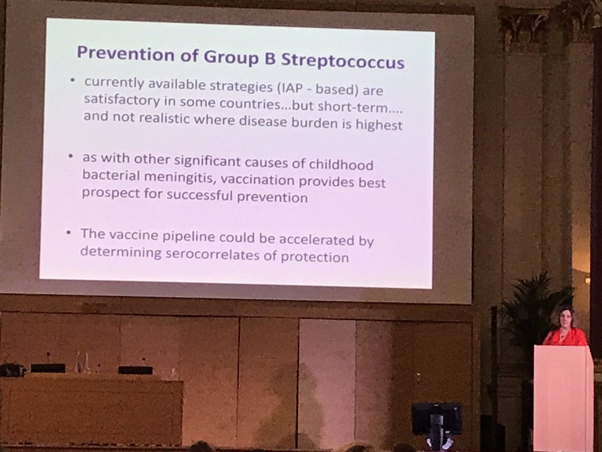 DrCBattersby's tweet photo. @kirstyledoare giving us an updated on Group B strep prevention. Vaccine = best prospect for prevention. Pipeline is long- but hopeful! #NeonatalUpdate2018 https://t.co/QEgixiQdEn