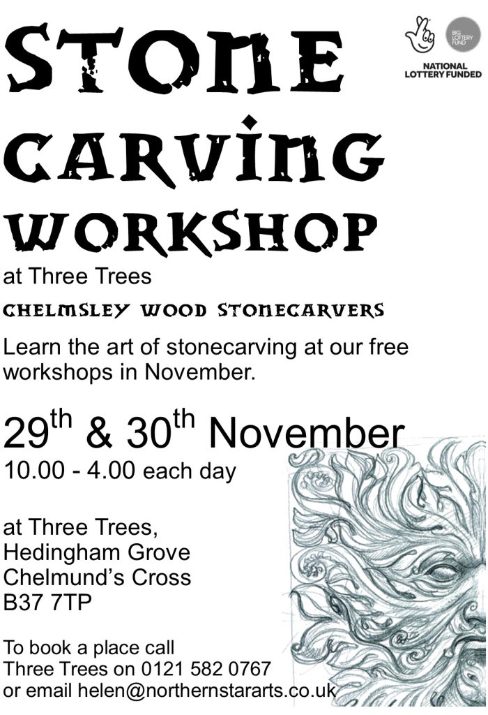 Want to have a go at stonecarving? We've got a two day workshop 29th/30th November. We love it! #stonecarving