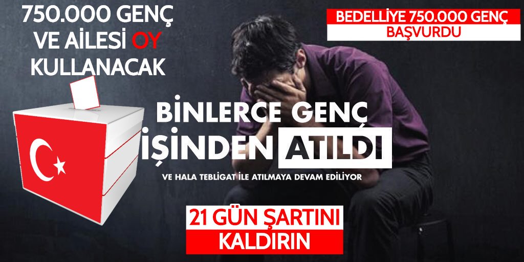 iktidarın bu ekonomik şartlarda ve bu kafa yapısıyla işsizlik sorununu çözmesi imkansız..

Adamlar daha #BedelliAskerlik in sebep olduğu işsizliği anlayamazken diğer etkenleri nasıl görsün degerlendirsin ve çözsün.
#21GünüBahçeliErdoğanKaldırır