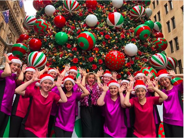Reindeer games with the <a href="/ausgirlschoir/">AustralianGirlsChoir</a> - what a beautiful bunch! Christmas is here, (well in the <a href="/cityofsydney/">City of Sydney</a> anyway!) the Martin Place tree is up complete with thousands of Australian flowers. 🌲🌲#sydxmas
