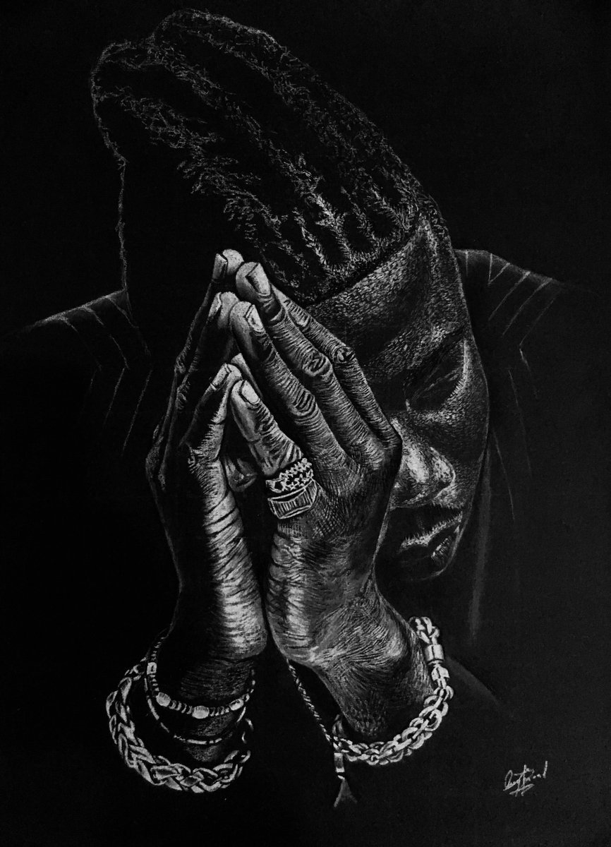 PabloPepe4's tweet photo. @stonebwoyb pastel on black paper. I give honor to whom it’s due through art. https://t.co/lAiKsK8hGa