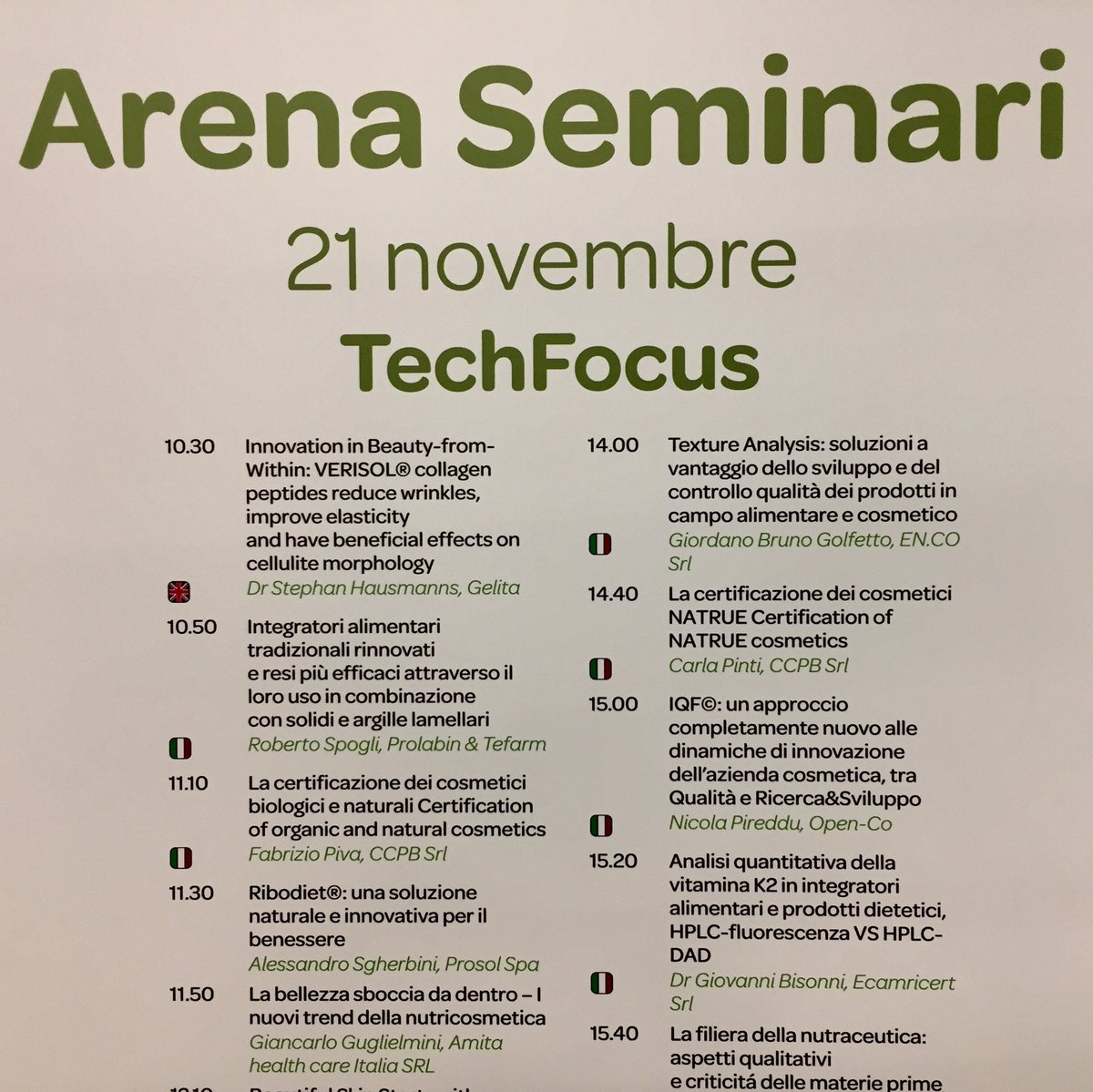 CcpbSrl's tweet photo. Oggi siamo @ilmaking fiera dedicata alla formulazione dei cosmetici. Partecipiamo a due seminari sulla certificazione dei cosmetici biologici e naturali https://t.co/8fmR7MYfg5