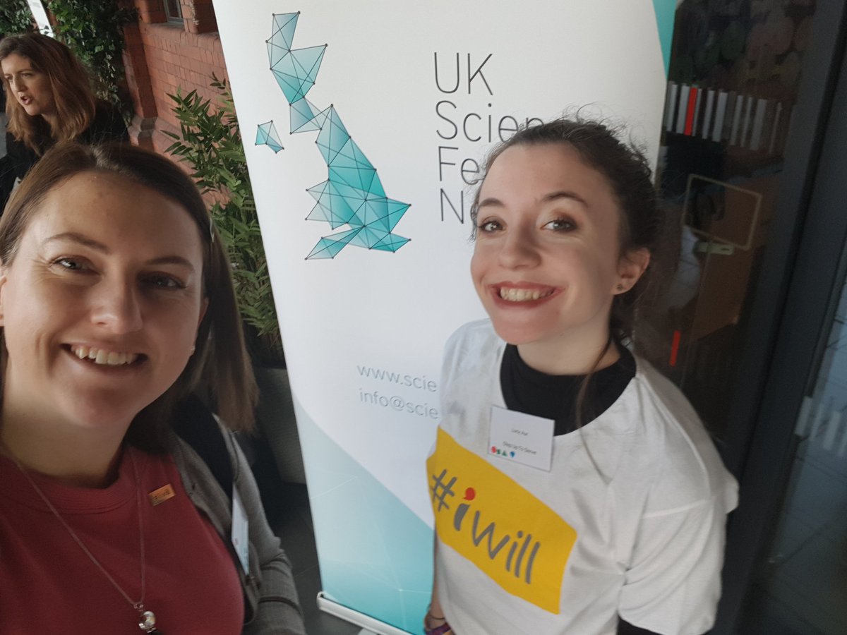 All ready to go with #iwill Ambassador @LucyAur at #UKSFN18! #science #iwill4nature @iwill_campaign. Can't wait to shout about #YearofGreenAction 🌱🌳🙌