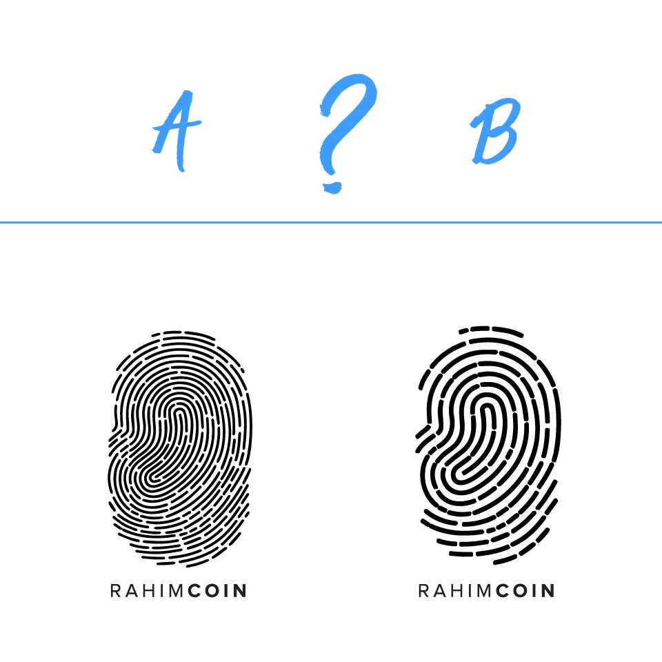 RahimBlak's tweet image. Projektujemy #LOGOTYP #TOKENPERSONALNY #RahimCoin

➤ Wersja Ⓐ przedstawia Cały #odcisk, 
➤ Wersja Ⓑ jej fragment, dzięki czemu znak jest bardziej graficzny.

✓ Czy podoba Wam się pomysł i która wersja jest lepsza?