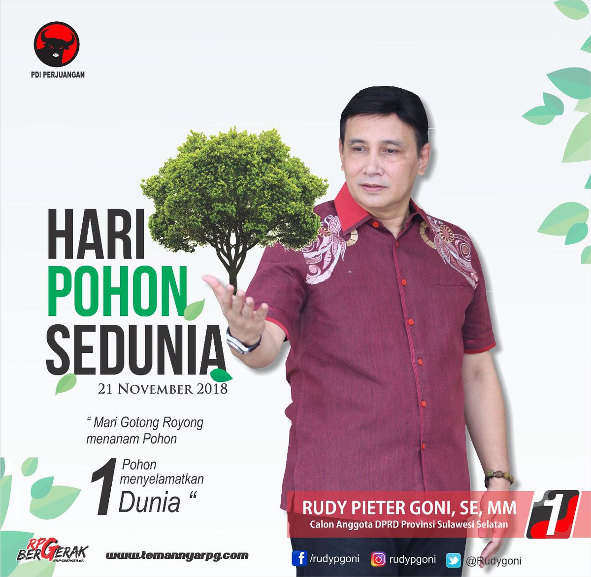 RudyGoni's tweet photo. Mari bergotong royong menanam Pohon.. Dengan bersama-sama menanam satu pohon,, kita dapat menyelamatkan dunia.. Kader #PDIPerjuangan peduli terhadap lingkungan hidup..
#HariPohonSedunia 
Salam dari #temannyaRPG #temannyaRudyGoni #RudyPieterGoni 
@PDI_Perjuangan https://t.co/kAOVnexvK5
