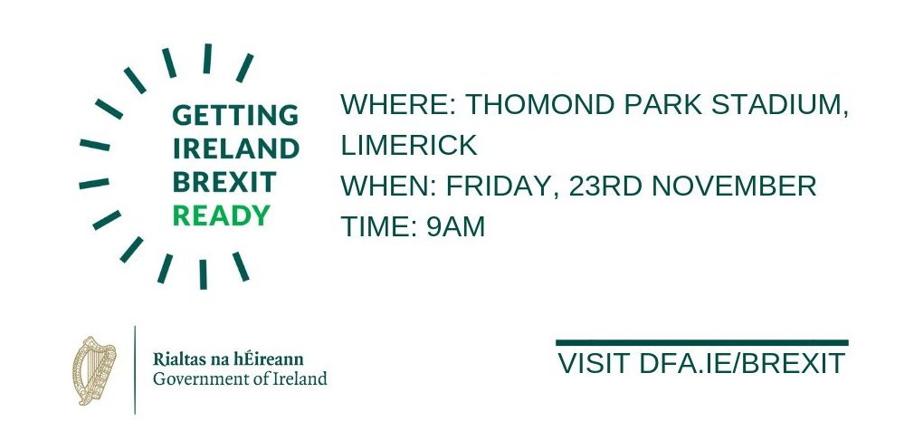 BrexitReadyIRL's tweet image. Want to know more about how to get your business #BrexitReady? 🤔

Our roadshow heads to Limerick this Friday, where you can get practical advice and learn about all the supports available!

Register now for FREE 👉 bit.ly/GIBRLimerick
