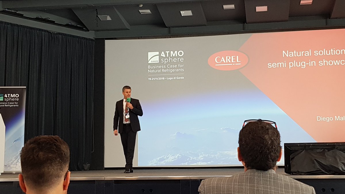 CAREL_group's tweet photo. Diego Malimpensa now at #ATMOEurope presenting #CARELNatRef solutions for semi plug-in showcases
@ATMOEvents #GoNatRefs #meetCAREL #ConnectedEfficiency https://t.co/myyWpcez7r