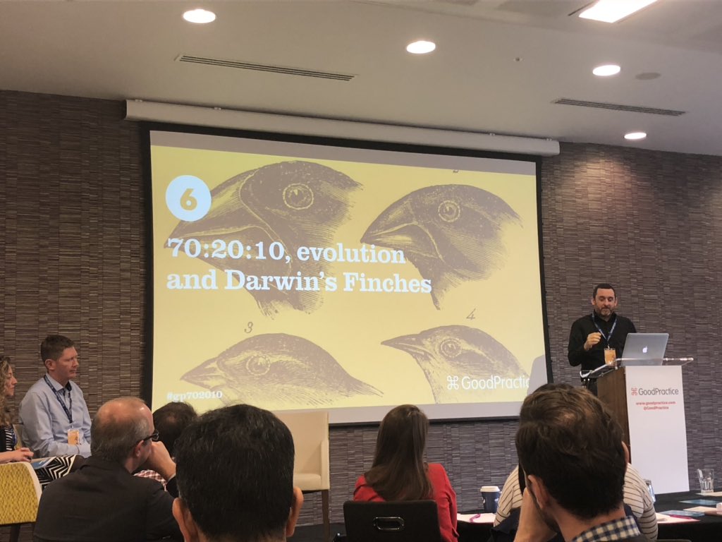 bnmurphy14's tweet photo. Is #702010 for the birds? Only @owenferguson and @GoodPractice could use Darwin’s finches to prove that 702010 is evolving to fit within organisation’s context. Bravo! #GP702010 https://t.co/IbpjrPgETi