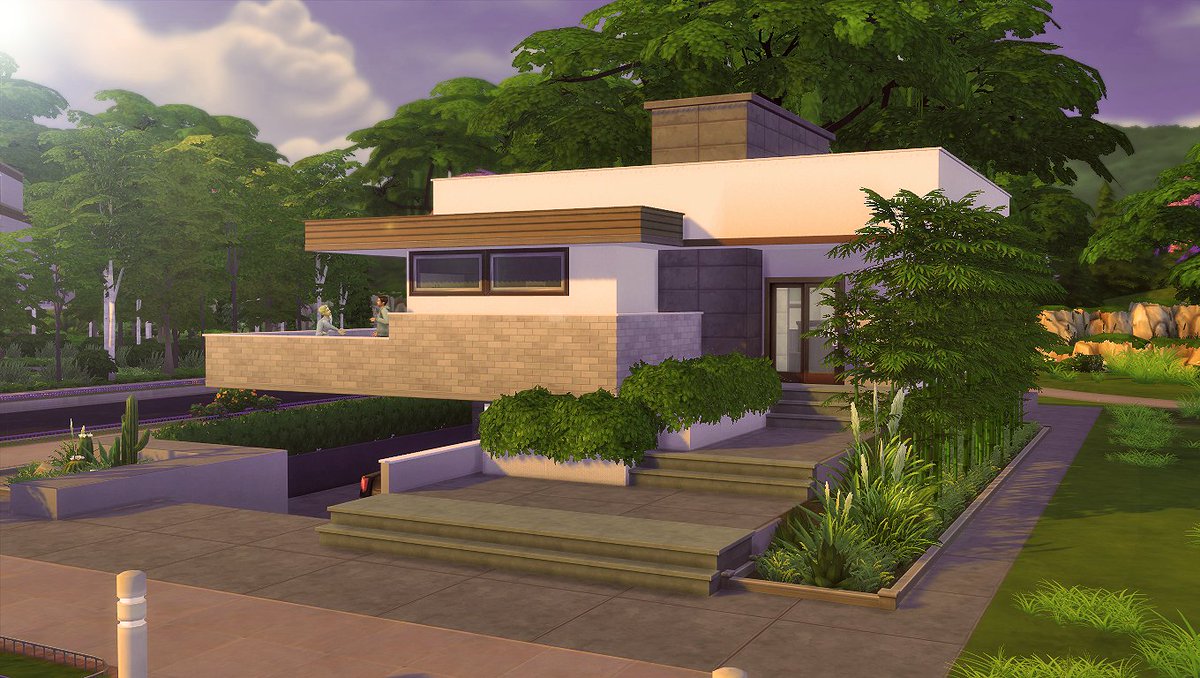 VONJEFF2's tweet photo. Modern Contemporary Home #ShowUsYourBuilds #TheSims #terraintools https://t.co/zqdrTTFkAs