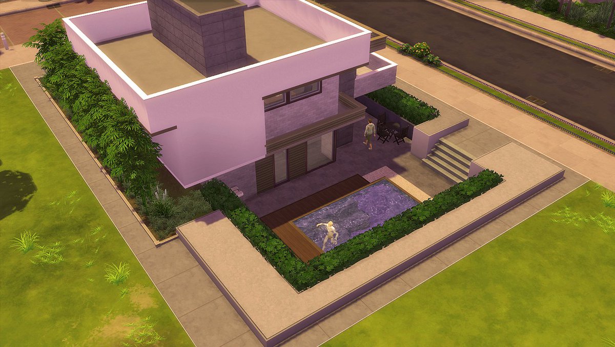 VONJEFF2's tweet photo. Modern Contemporary Home #ShowUsYourBuilds #TheSims #terraintools https://t.co/zqdrTTFkAs