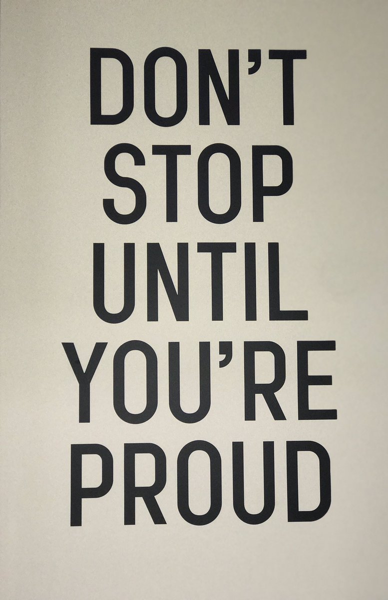 One of the quotes that we have on the walls here at WORK #Motivation #work #quoteoftheday #coworking #hotdesking “Don’t stop until you’re proud”