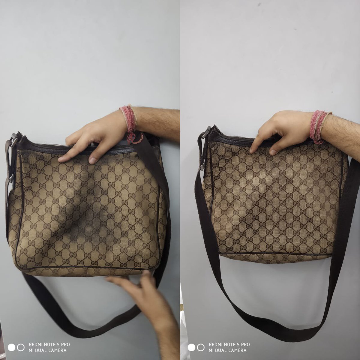 how to clean a gucci canvas bag