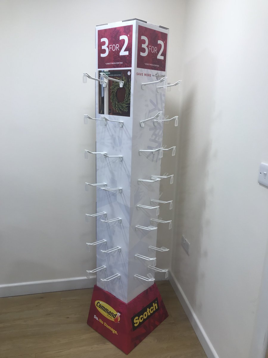 A hang sell unit for <a href="/RymanStationery/">Ryman</a> produced in just 7 days. This adhesive tower was one of 250 which were delivered as a flat pack, making this stand quick and easy to put together, ready to be displayed in store! #FSDU #WednesdayMotivation #Marketing