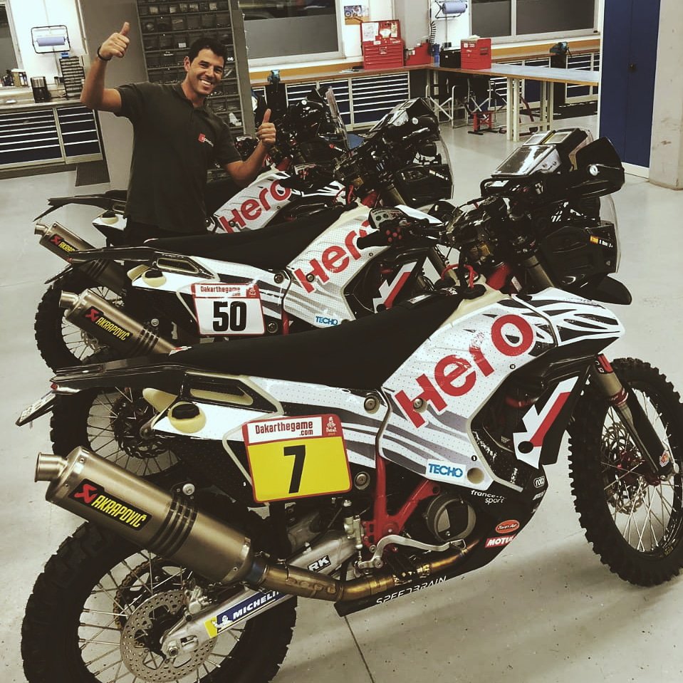 hero_motosports's tweet photo. The beasts are ready for their #RoadToDakar. Starting for Le Havre port tonight. #RaceTheLimits https://t.co/NVIJJaa9bG