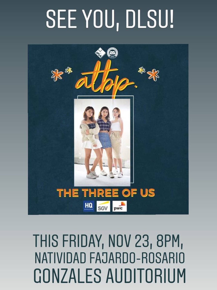 threeofusmusic's tweet photo. See you on Friday, DLSU! ♡ https://t.co/wy1OmBSas1