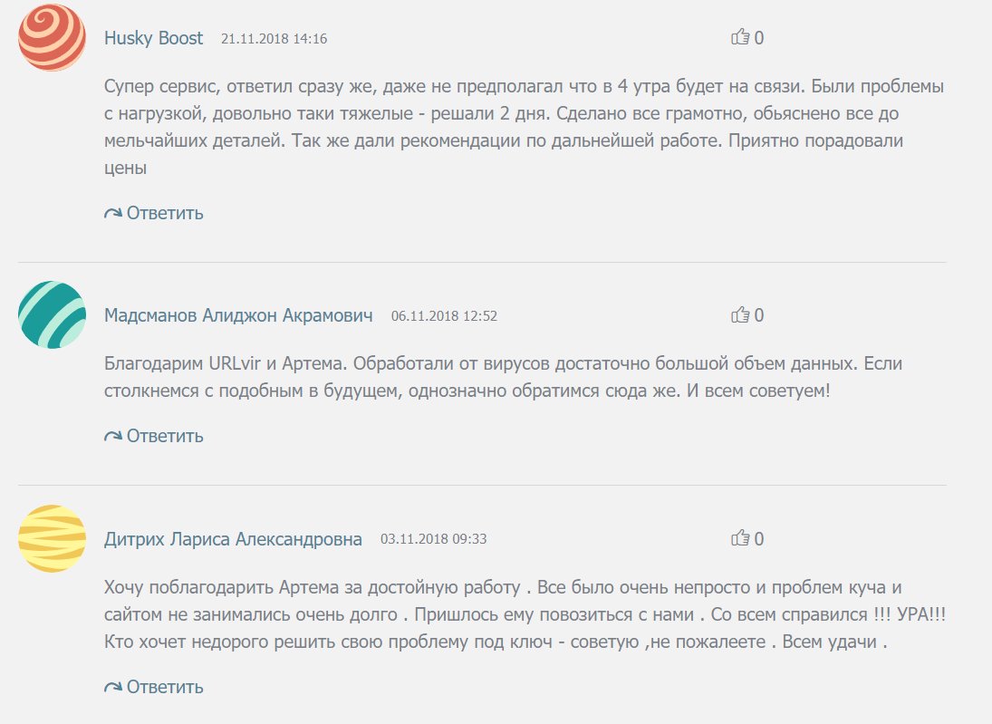 url_vir's tweet photo. Свежие отзывы о проделанной работе. #отзывы #защита #безопасность https://t.co/cQpGnvyLem