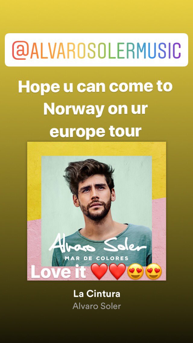 ceciliepett's tweet photo. @asolermusic I love La cintura and I saw ure going on Europe tour next year.. I hope u can come to Norway too I saw u r going to Germany. https://t.co/s7JWsr4Rwe