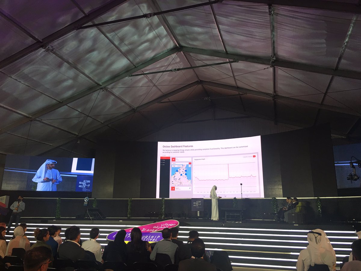 EntMagazineME's tweet photo. After the first round of the pitch competition yesterday, the top five finalists are pitching to compete for @sharjahef's 100K Pitch Competition for a chance to win 100,000AED--best of luck to @aebiss, #Bluephin, Fireflies, U-light and Super Meals. #SharjahEF #SEF18 https://t.co/UBC1bSM4Lh