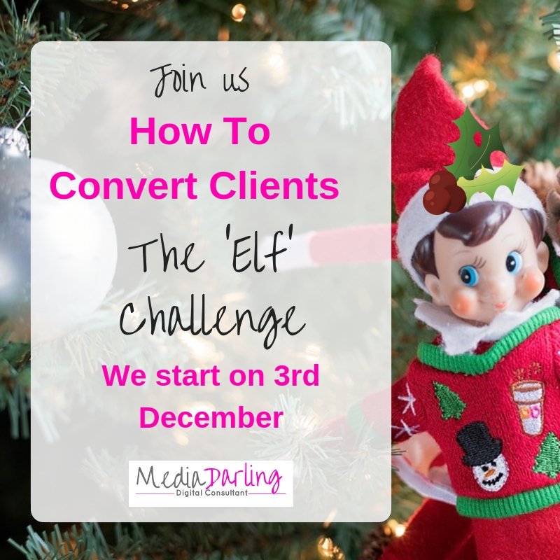 MediaDarlin's tweet photo. How can it be nearly December, let alone Christmas? Eek!
 Come and join us for a festive fun five days! How to convert clients - The ‘Elf’ challenge!🎄Do you want to learn how to convert clients through your marketing? Join us here! https://t.co/9RRQM3wgVV https://t.co/h1IjTH2L5h