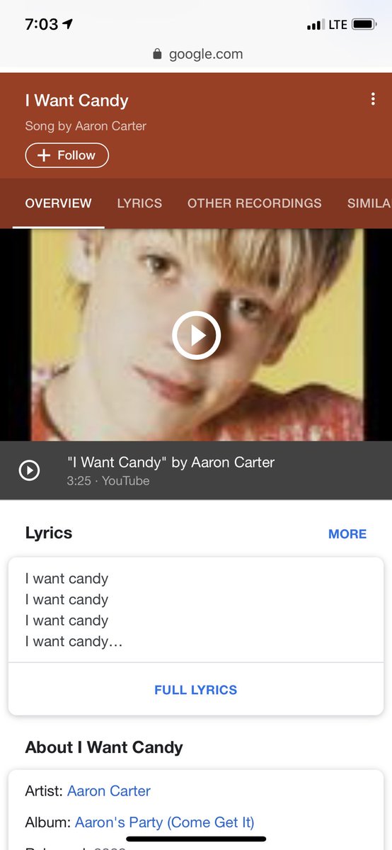 CaylinMarie123's tweet photo. NO ONE REMEMBERS “I want candy” by Aaron carter. I’m so ashamed. @RadioHolly @MiguelFuller @MiguelandHolly https://t.co/T79jg7Q1Lc
