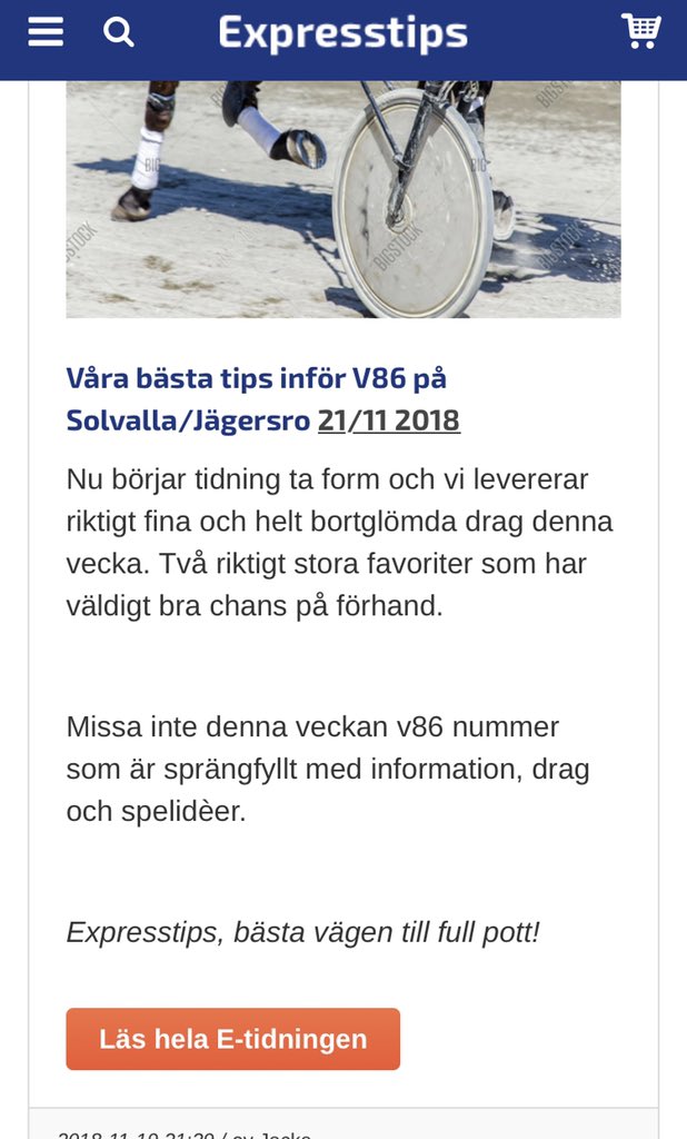 ExpresstipsSe's tweet image. Expresstips har storform! V86 ikväll på Solvalla Jägersro 👊❤️
Rank, spel och analyser mm
#expresstips #ATG #V86